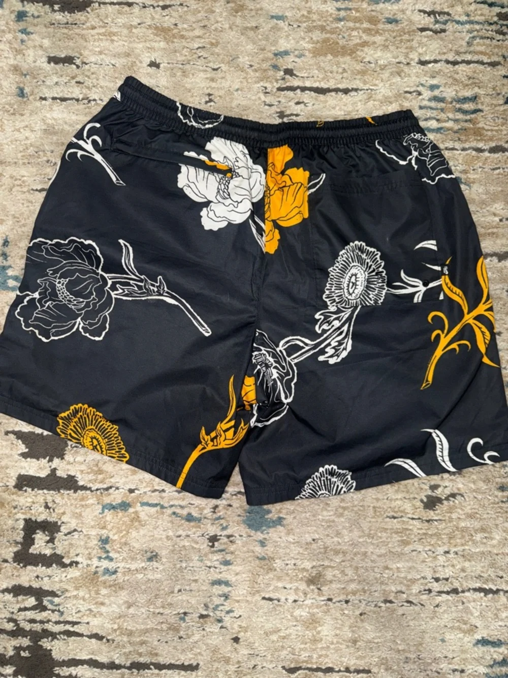 Men's Black Floral Swim/Athletic Shorts - Nike - Picture 5 of 9